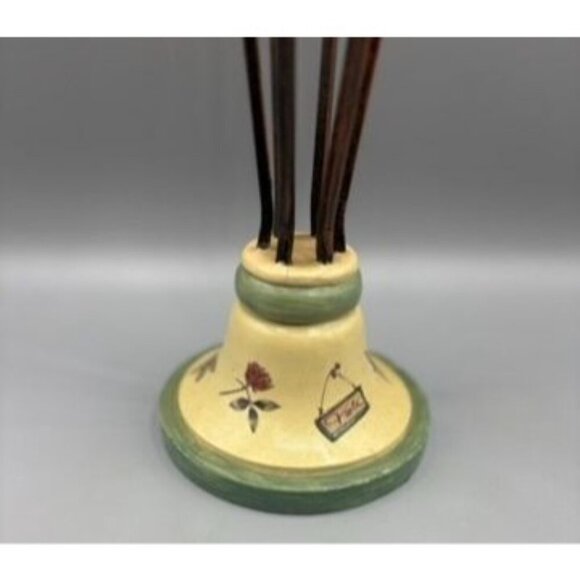 Pfaltzgraff Wrought Iron Resin Candlestick Holder Bee Flowers 14" - Picture 3 of 7